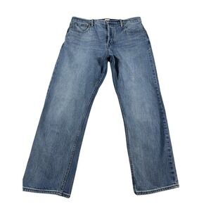 Gap Mens Cone Denim Straight Leg Jeans Medium‎ Wash Blue 31 Regular Button Fly